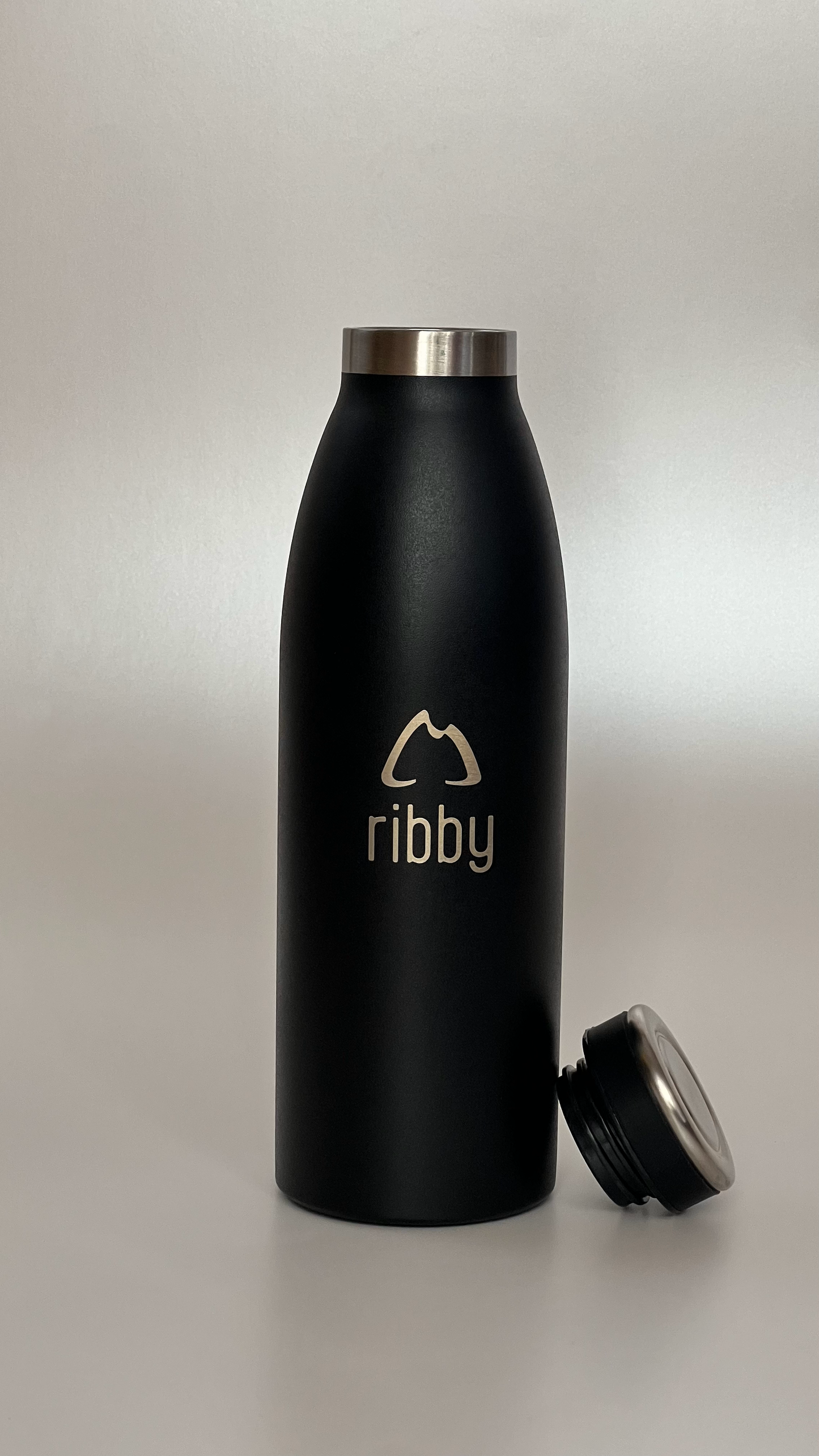 Ribby 500ml Standard Mouth Stainless Steel Bottle - Black