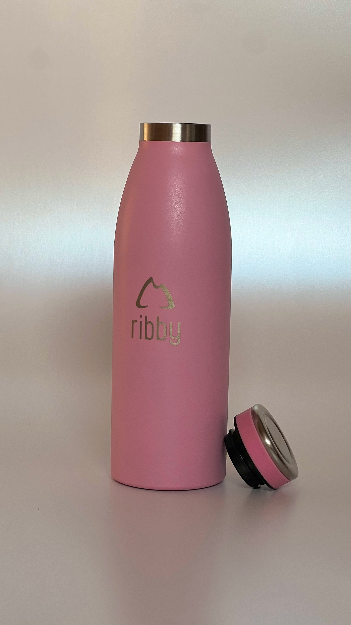 Ribby 500ml Standard Mouth Stainless Steel Bottle - Pink