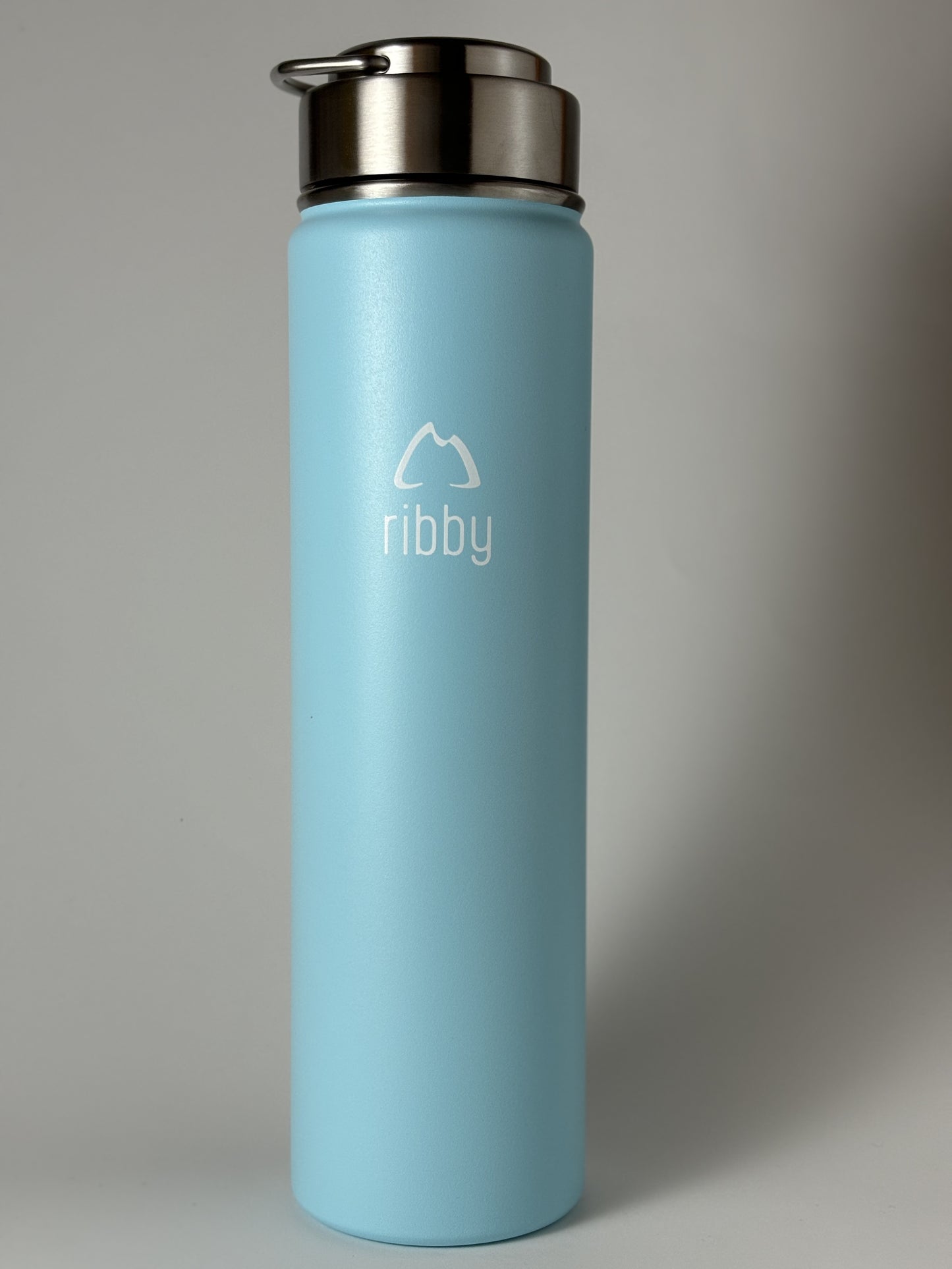 Ribby 750 ml Wide Mouth Stainless Steel Bottle with Straw Lid-Sea Blue