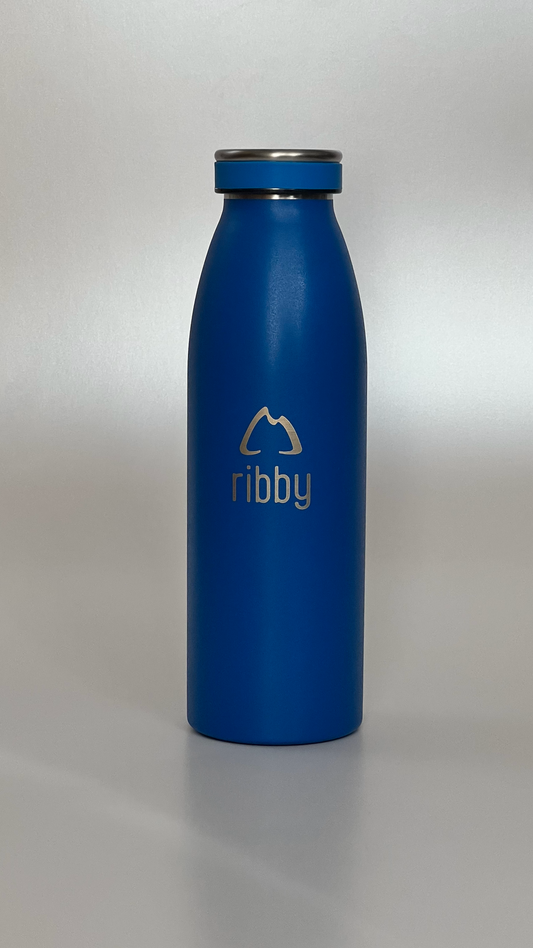 Ribby 500ml Standard Mouth Stainless Steel Bottle - Blue