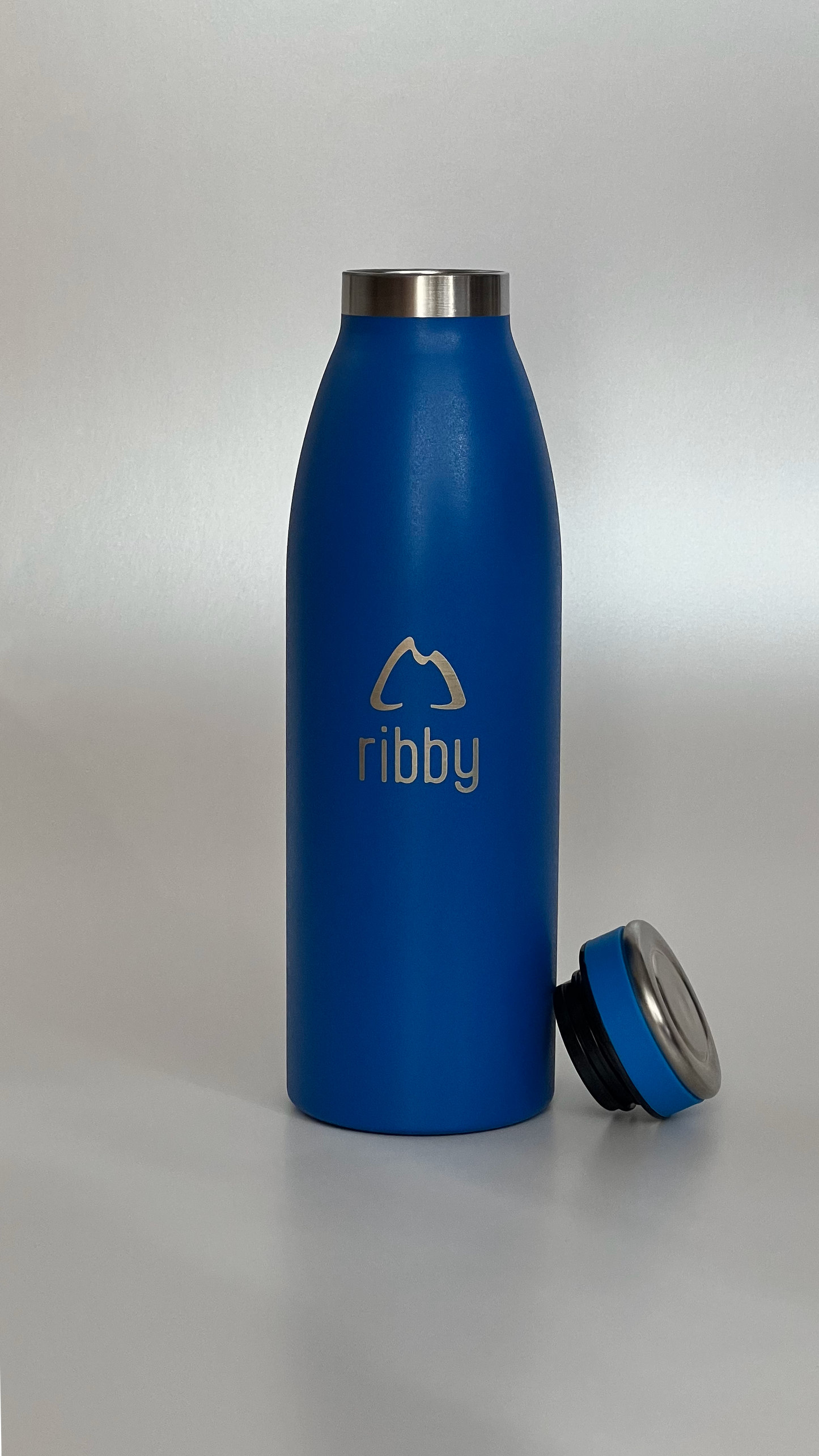 Ribby 500ml Standard Mouth Stainless Steel Bottle - Blue