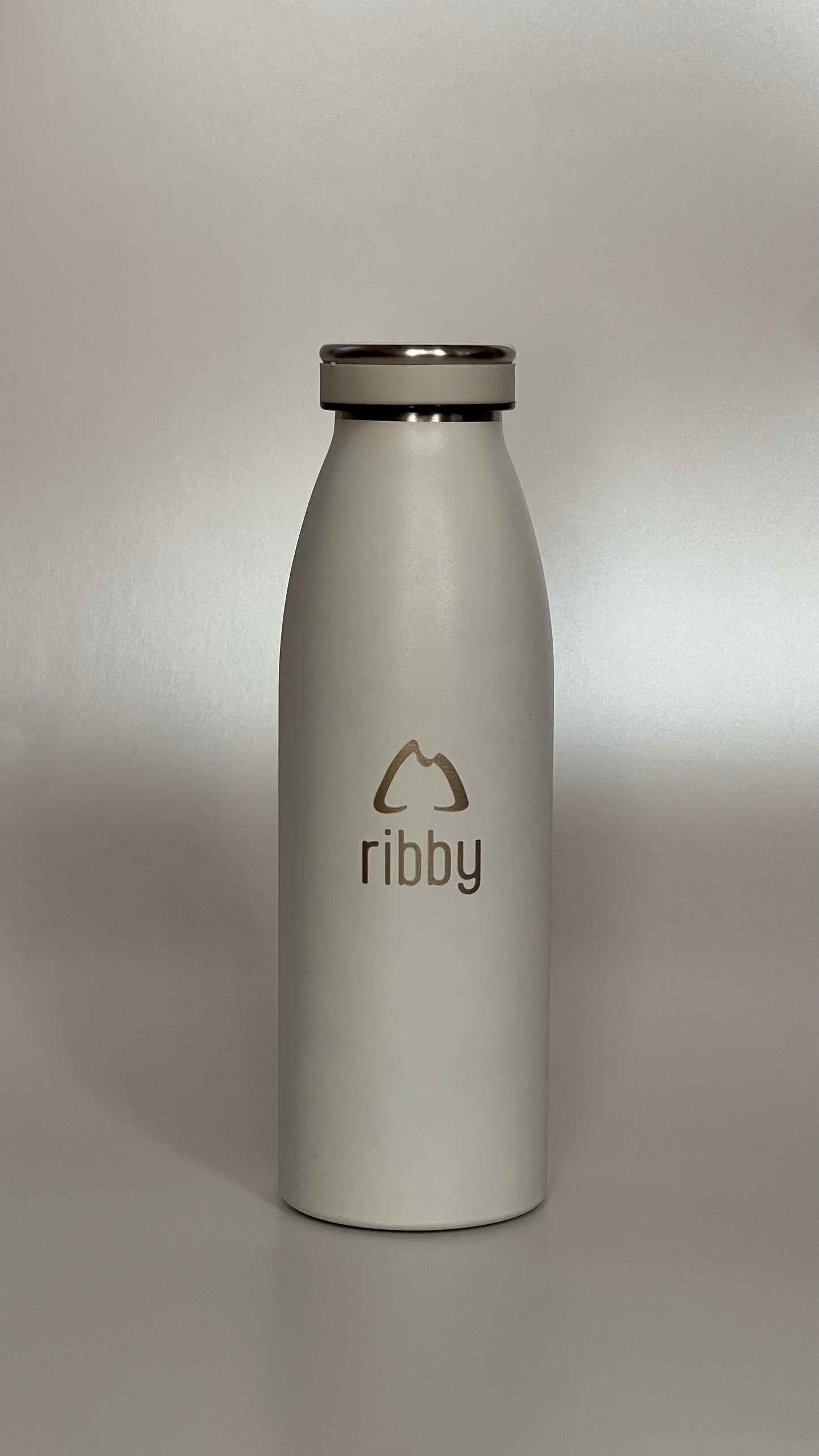 Ribby 500ml Standard Mouth Stainless Steel Bottle - White