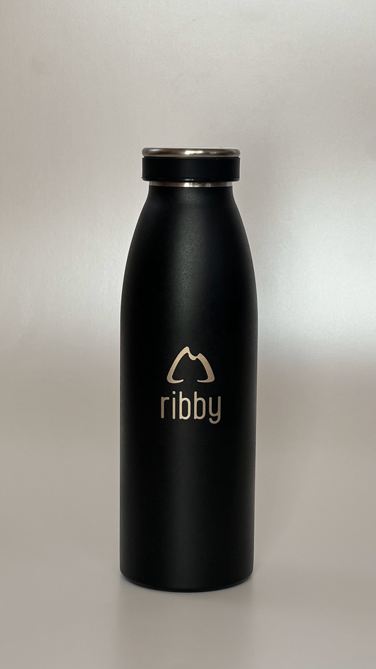 Ribby 500ml Standard Mouth Bottle - Black