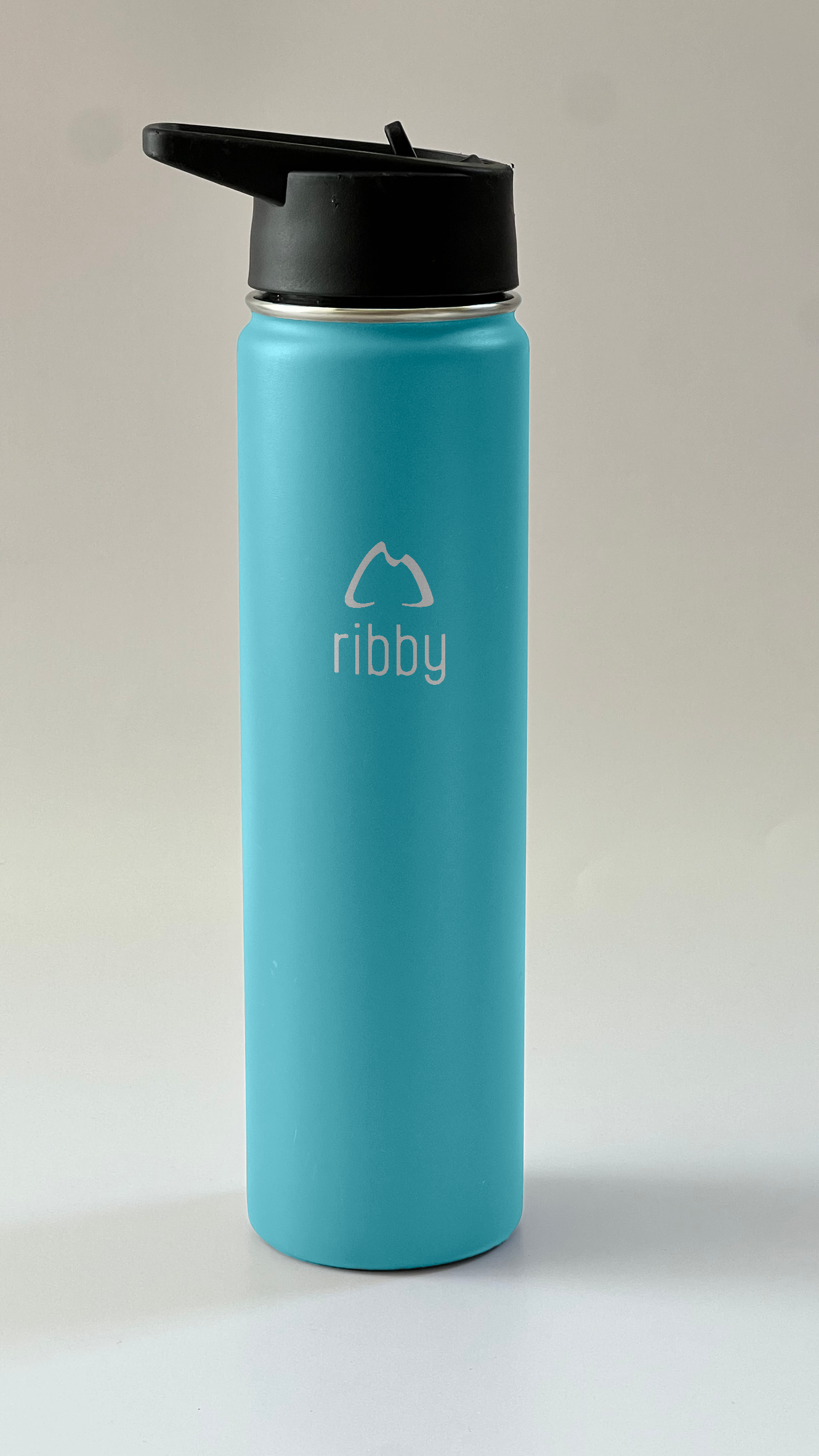 Ribby 710 ml Wide Mouth Bottle with Straw Lid-Sea Blue