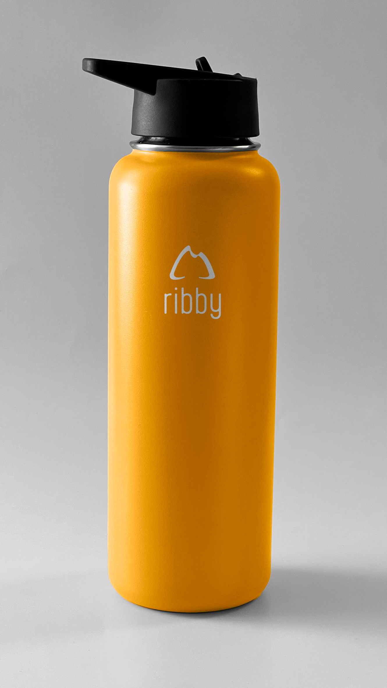 Ribby 1200ml Wide Mouth Bottle with Straw Lid-Sand Orange