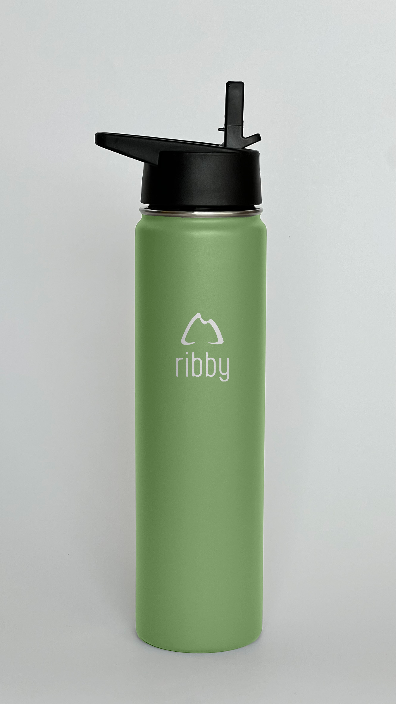 Ribby 710 ml Wide Mouth Bottle with Straw Lid-Mint