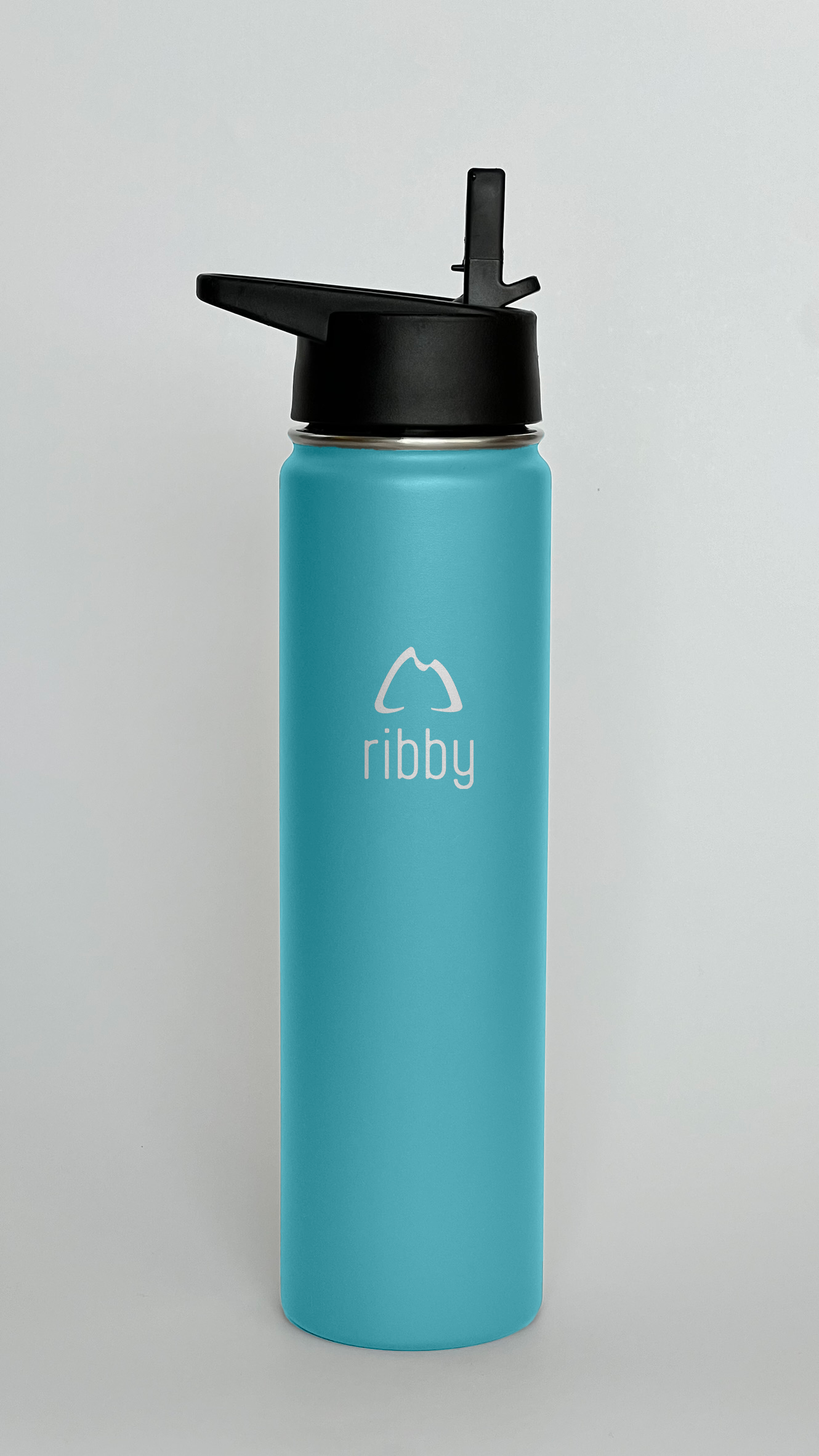 Ribby 710 ml Wide Mouth Bottle with Straw Lid-Sea Blue