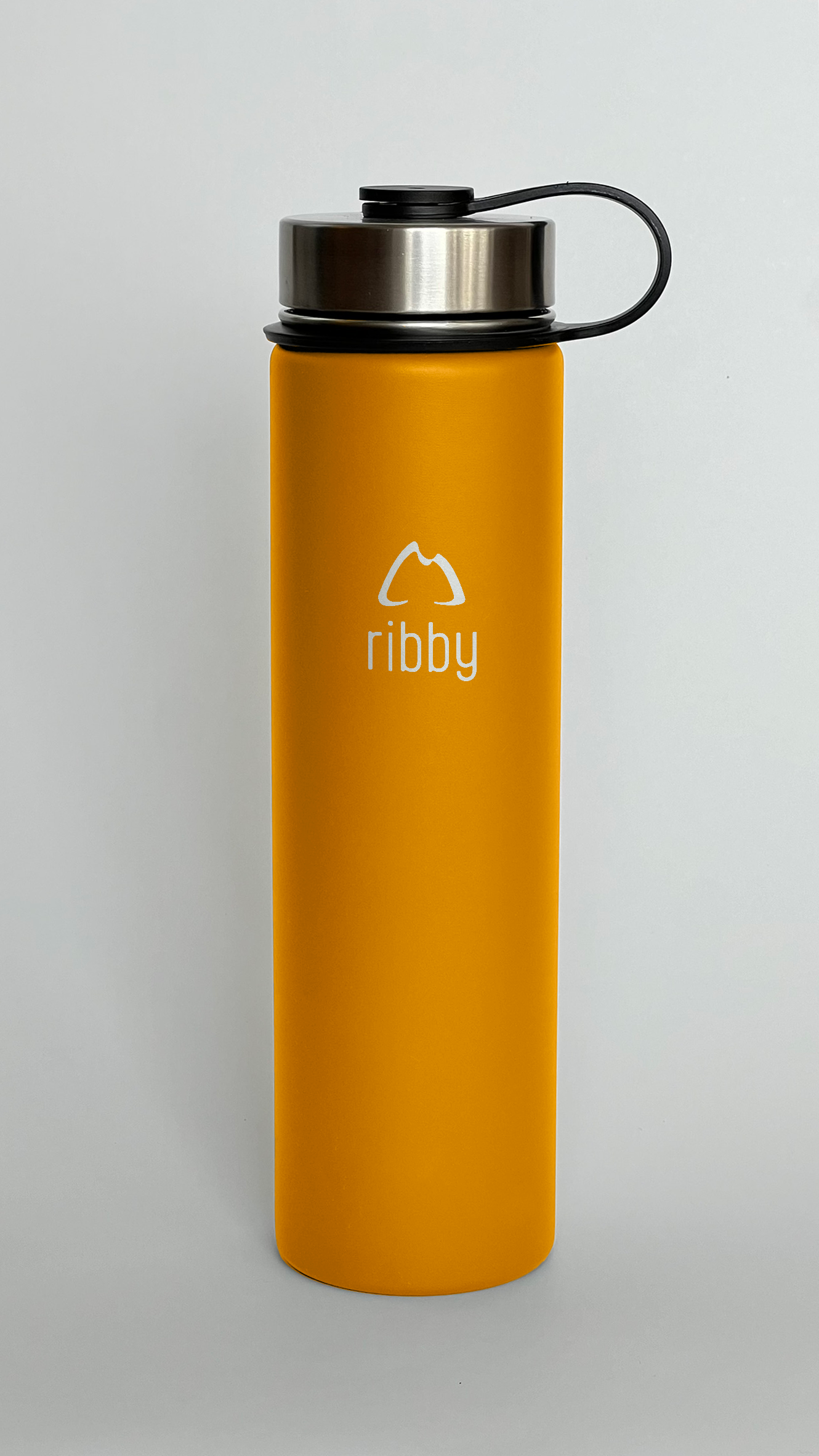 Ribby 710 ml Wide Mouth Bottle with Straw Lid-Sand Orange