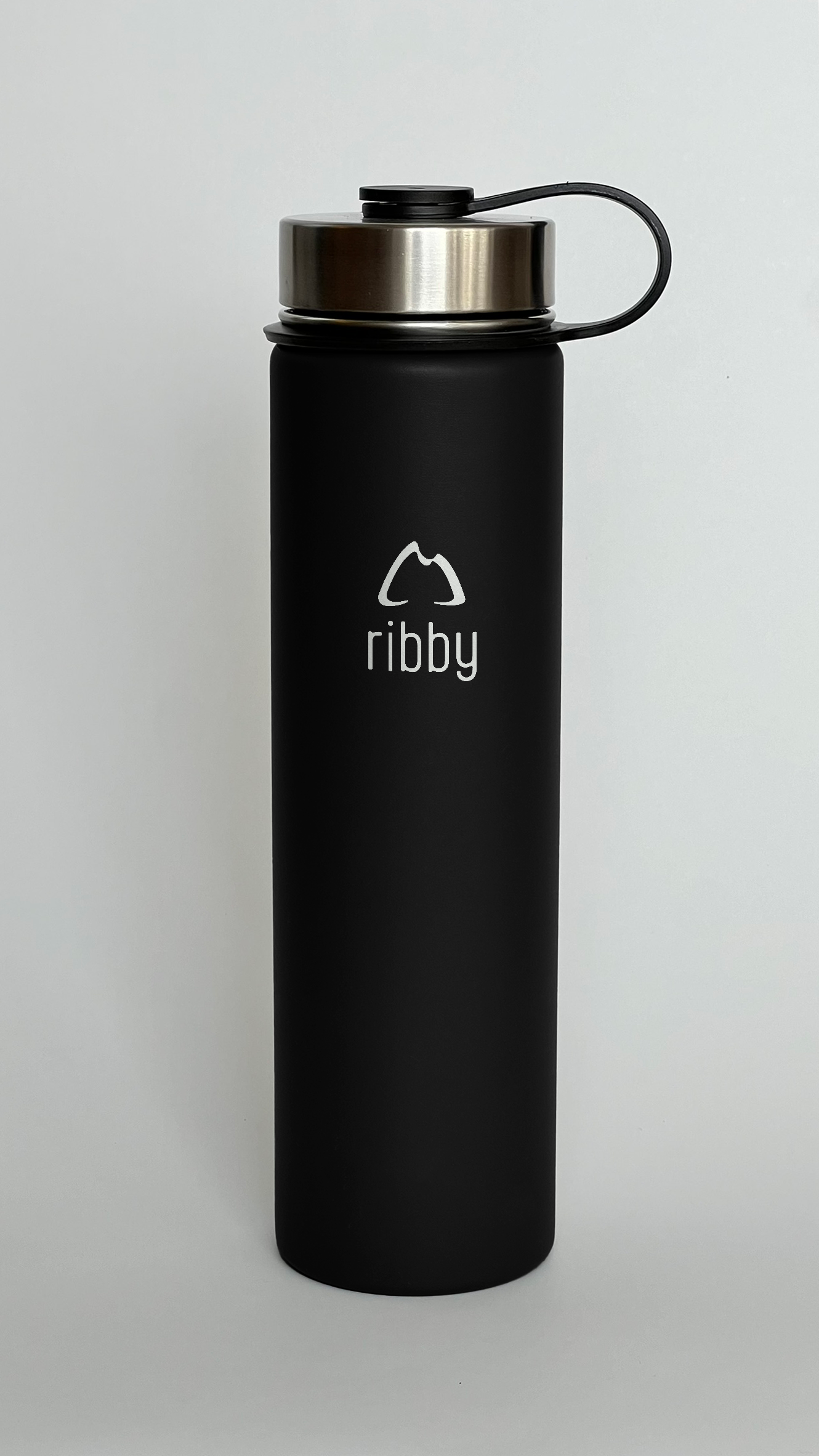 Ribby 710 ml Wide Mouth Bottle with Straw Lid-Black