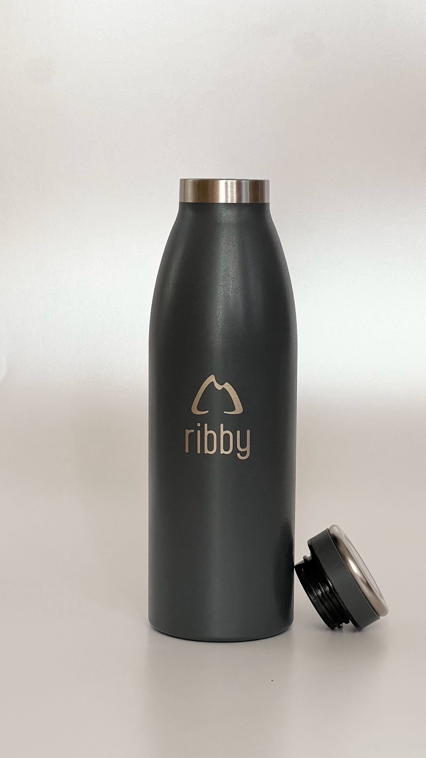 Ribby 500ml Standard Mouth Bottle - Gray